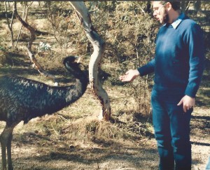 Peter feeding emu